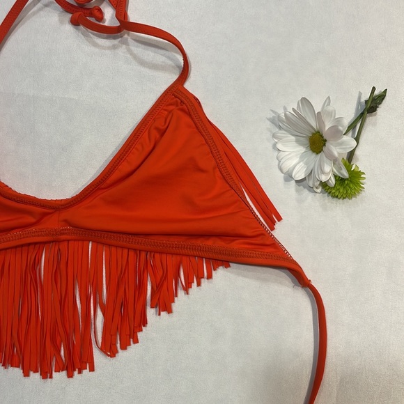 L⭐️SPACE Sensual Solids Audrey Straight Fringe Bikini Top Paprika - Picture 8 of 10